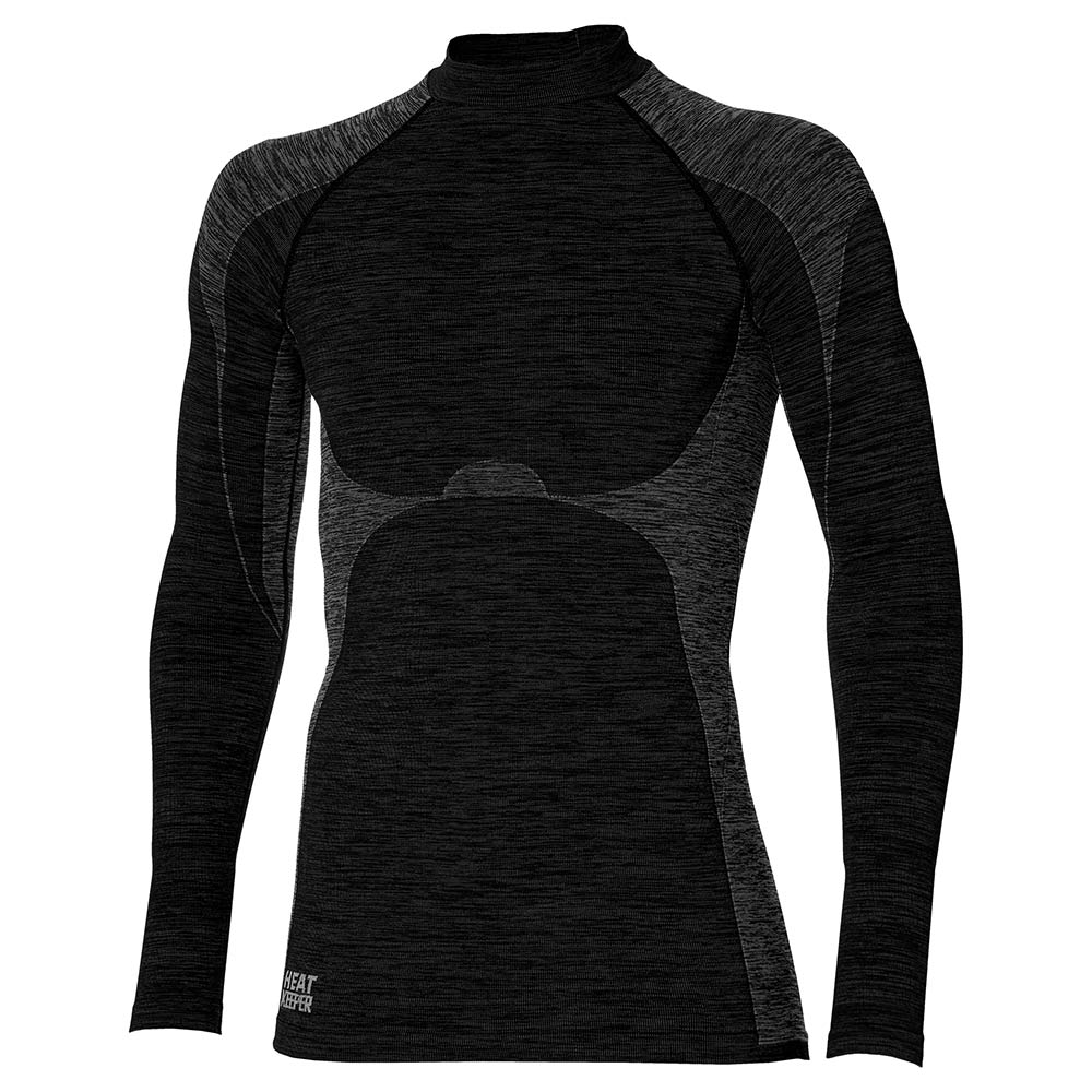 Heatkeeper Thermoshirt Lange Mouw Heren Premium Zwart Melange-L