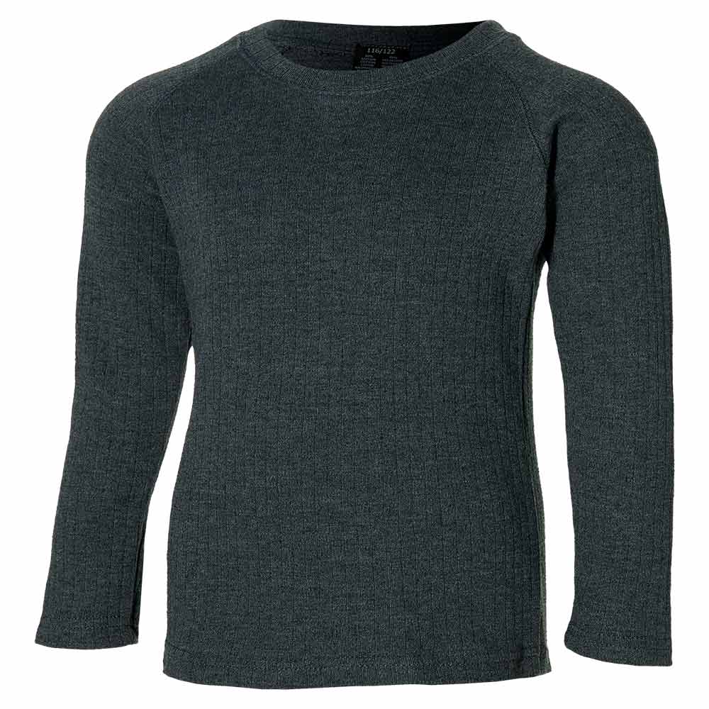 Heatkeeper Kinder Thermoshirt Lange Mouw Comfort Antraciet Melange-128/134