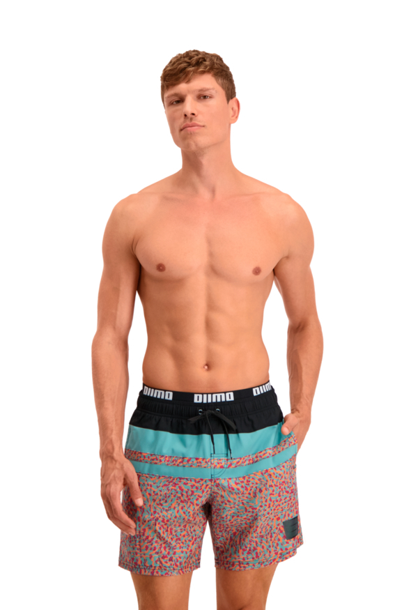 Puma Zwembroek Heritage Stripe Mid Pink Combo-M