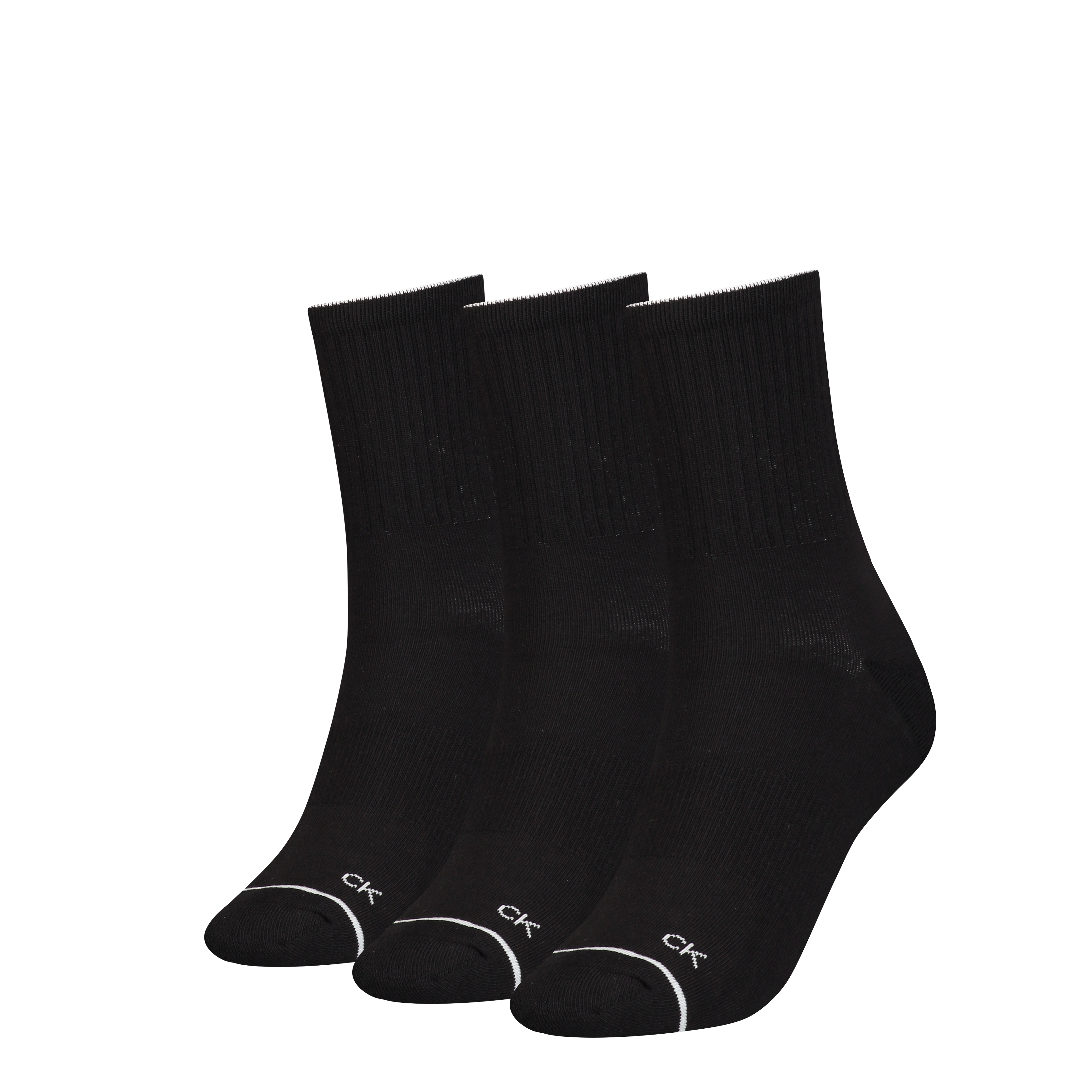 Calvin Klein Dames Sokken Athleisure 3-pack Zwart-One Size (37-41)