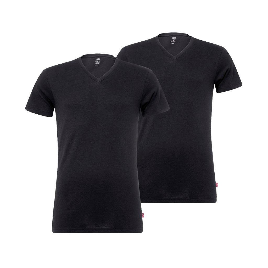 Levi's Men V-Neck Jet Black 2-Pack-S