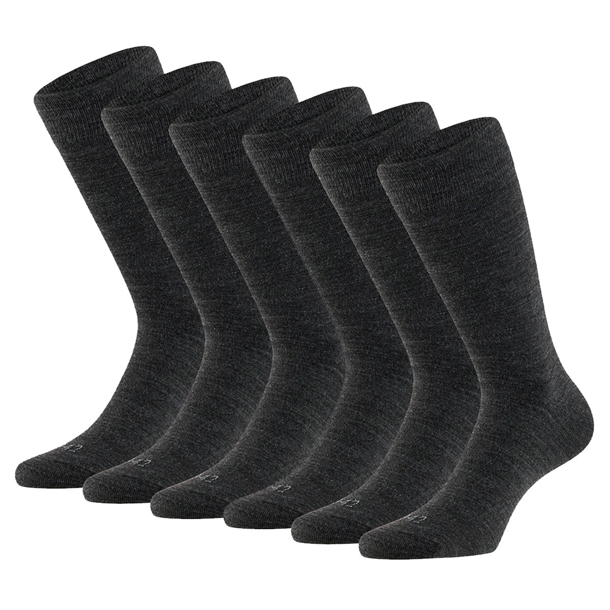 Apollo Merinowollen Sokken 6-pack Antraciet-35/38