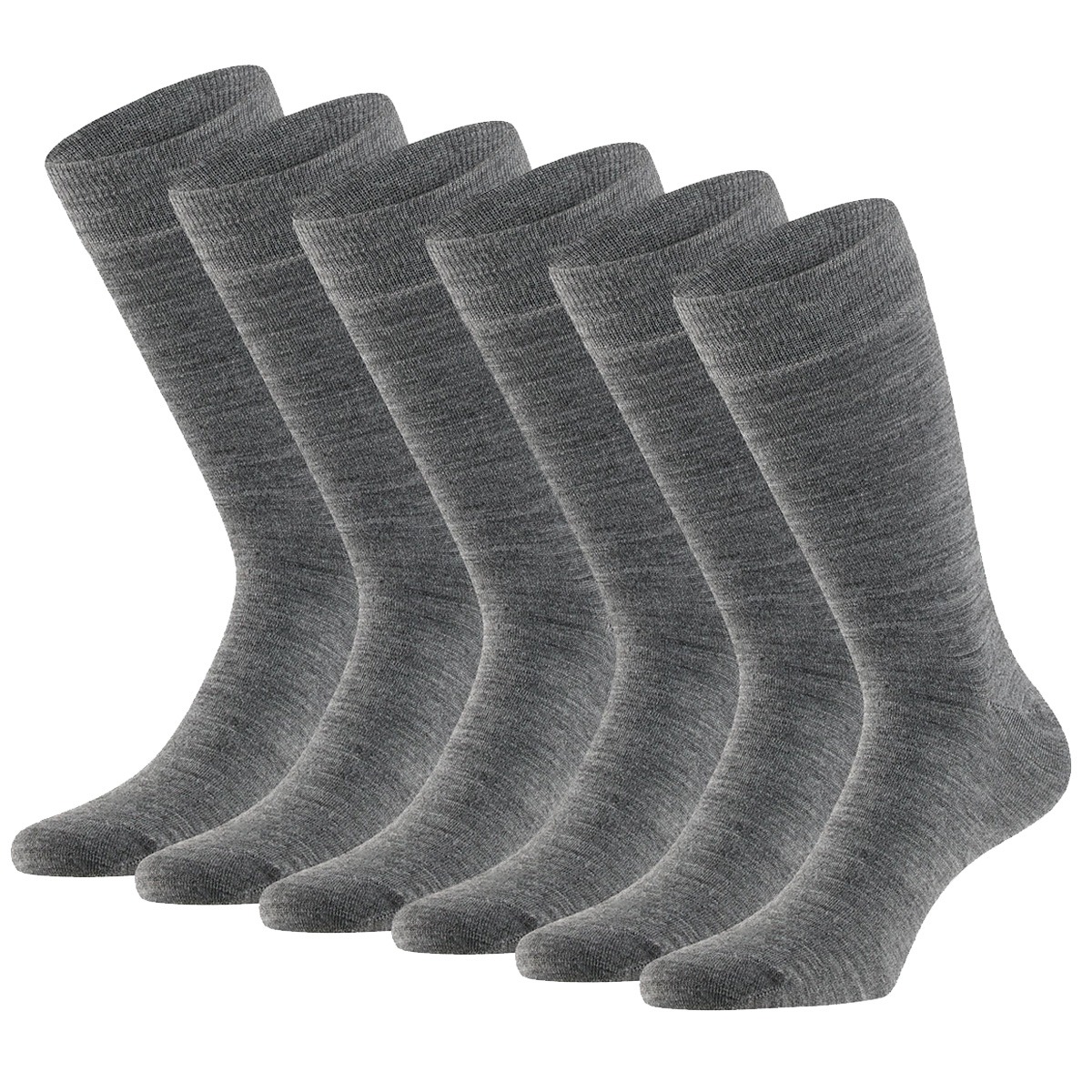 Apollo Merinowollen Sokken 6-pack Medium Grey Melange-39/42