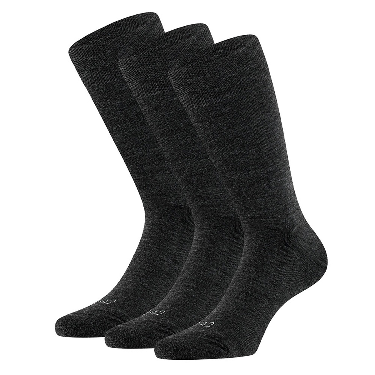 Apollo Merinowollen Sokken Badstof Zool 3-pack Antraciet-39/42