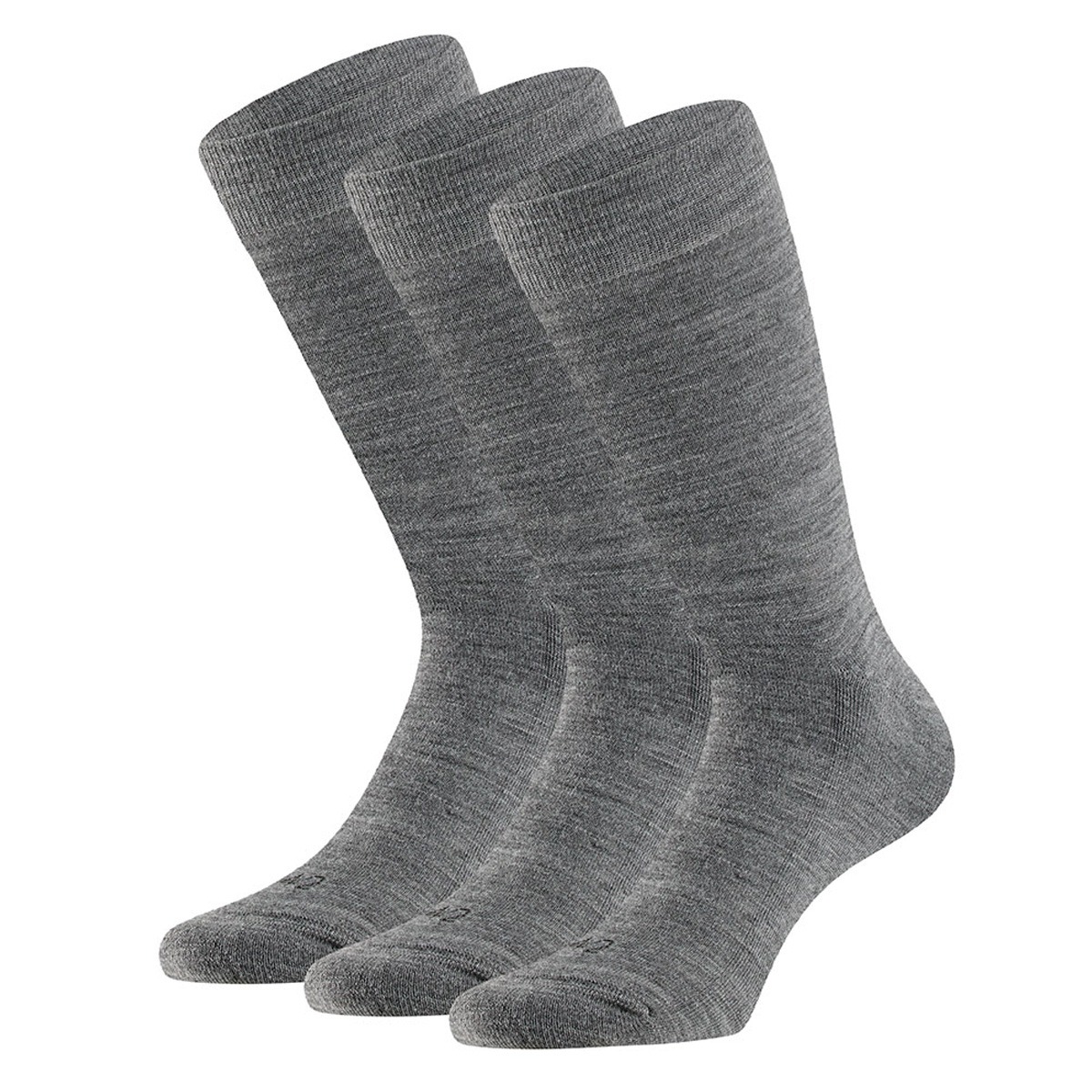 Apollo Merinowollen Sokken Badstof Zool 3-pack Medium Grey Melange-35/38
