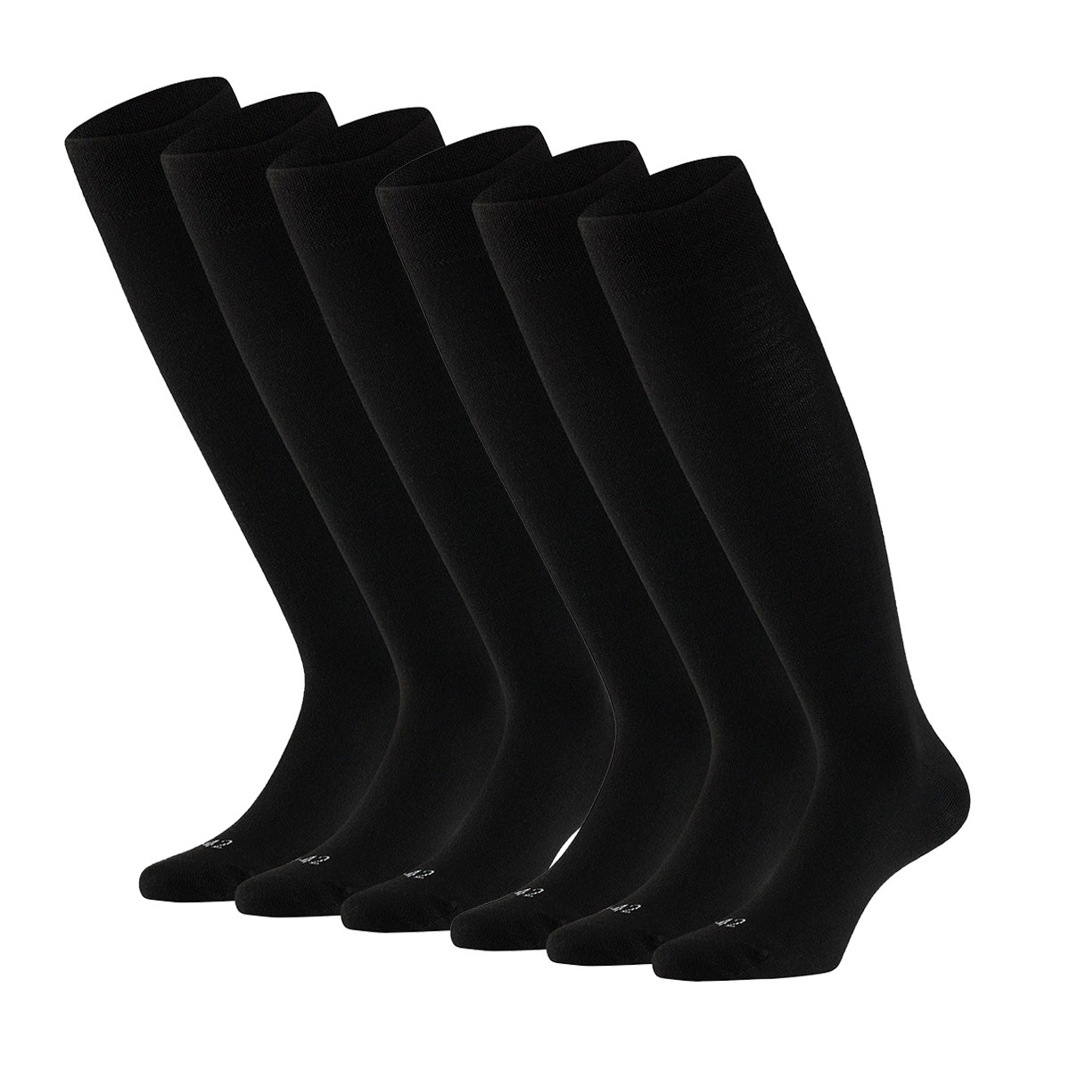 Apollo Merinowollen Sokken Kniehoogte 6-pack Zwart-39/42