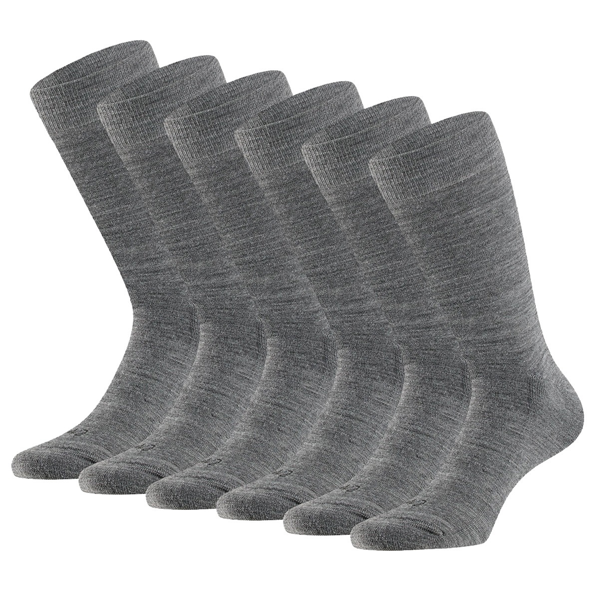Apollo Merinowollen Sokken Badstof Zool 6-pack Medium Grey Melange-35/38