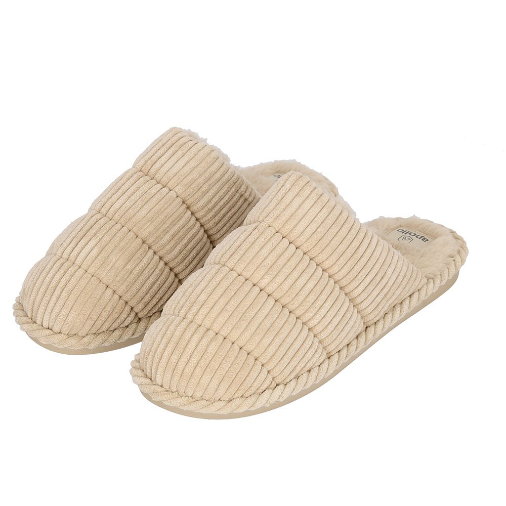 Apollo Pantoffels Dames Corduroy Zand-37/38