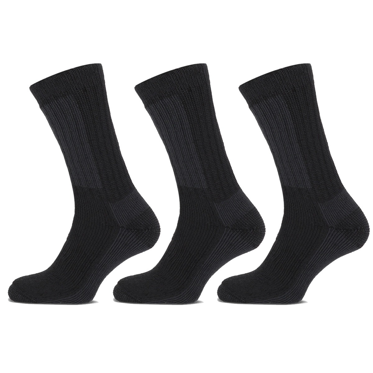 Basset Thermosokken Merinowol 3-pack Zwart-47/50