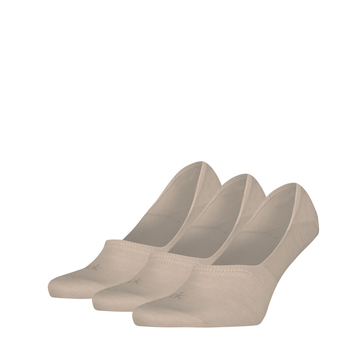 Calvin Klein Footies Heren Mid Cut 3-pack Beige-39/42