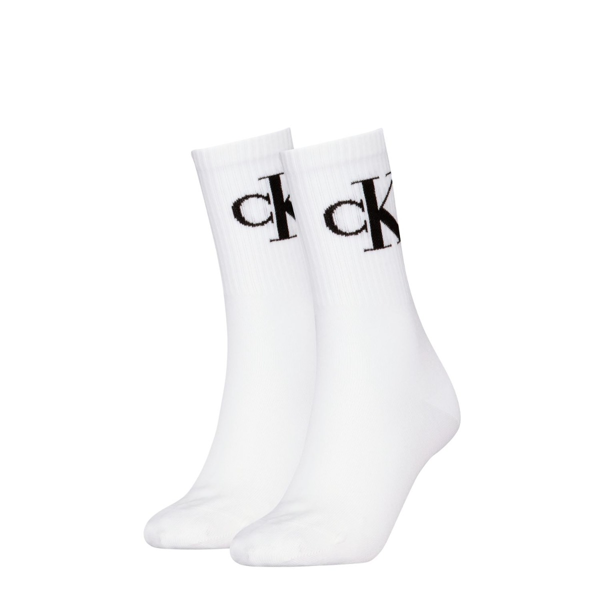 Calvin Klein Sokken Dames Monogram 2-pack Wit-39/42