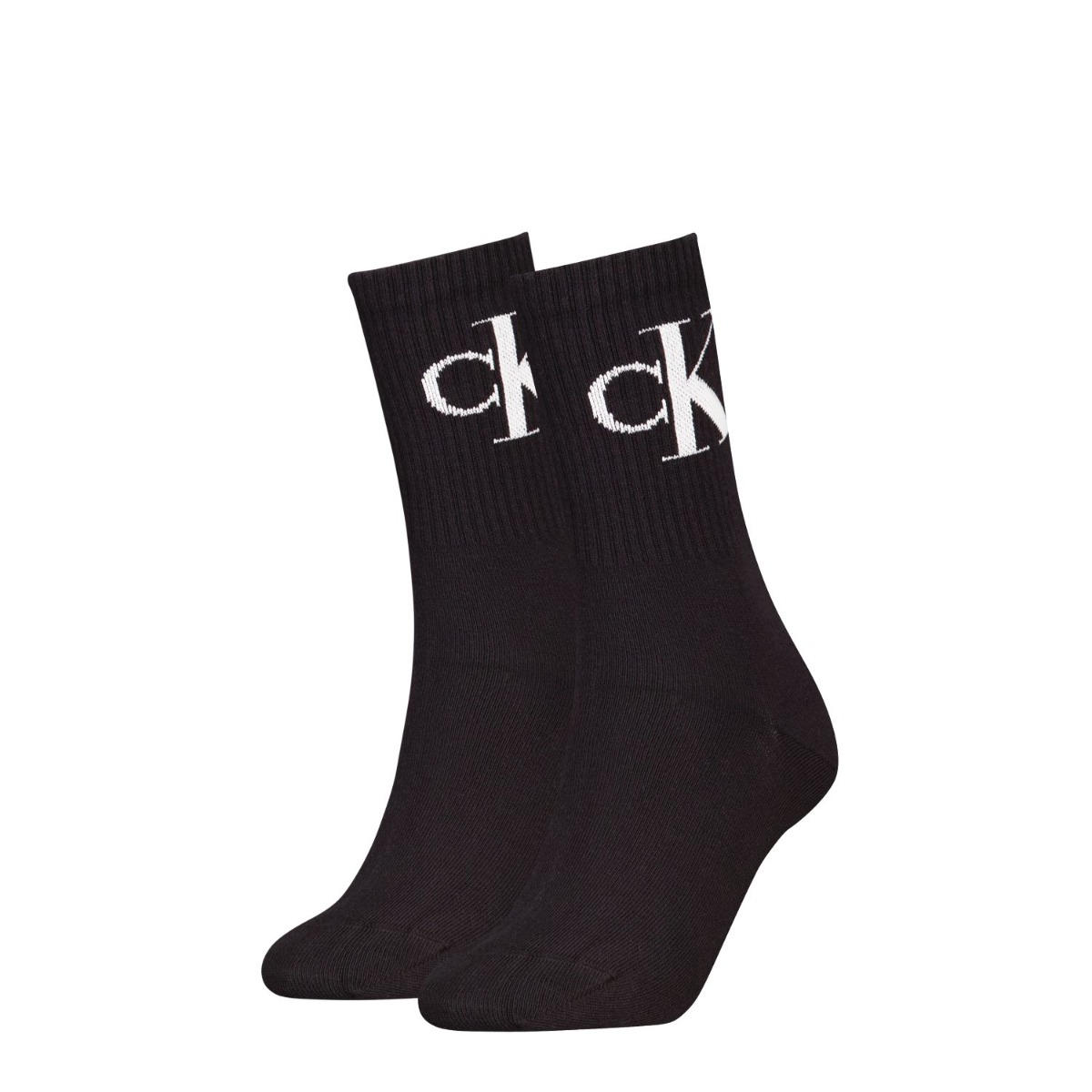 Calvin Klein Sokken Dames Monogram 2-pack Zwart-35/38