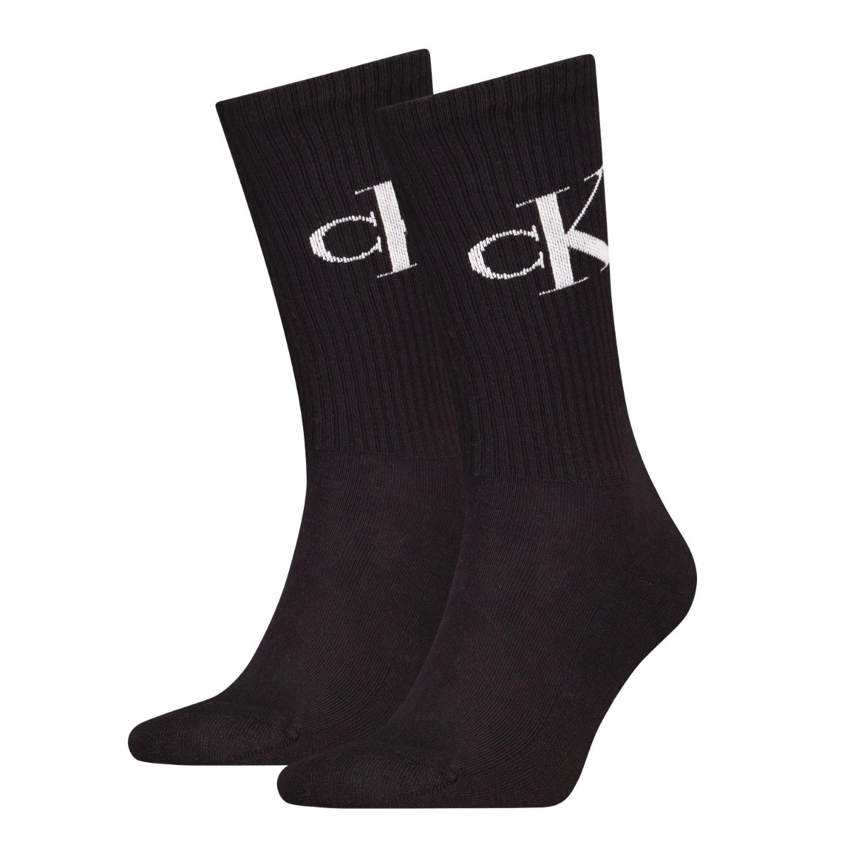 Calvin Klein Sokken Heren Monogram 2-pack Zwart-39/42