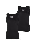 apollo dames bamboe hemdje zwart 2-pack