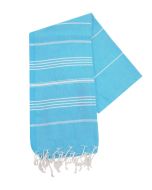 The One Towelling Hamamdoek Turquoise/Wit