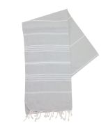 The One Towelling Hamamdoek Lichtgrijs/Wit