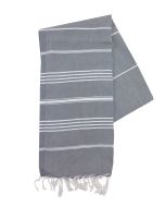 The One Towelling Hamamdoek Antraciet/Wit