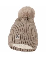 Heatkeeper Thermo Muts met Pompon Dames Beige Melange