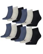 Puma Quarter Sokken Plain 12-pack Navy / Grey / Nightshadow Blue