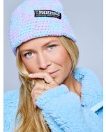 Poederbaas Muts Dames Checkerboard Lila