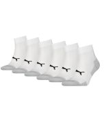 Puma Sport Cushioned Quartersokken 6-pack Wit