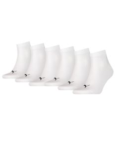 6 paar witte puma quarter sokken
