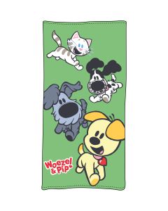 WOEZEL & PIP Strandlaken Spelen Groen, 75x150