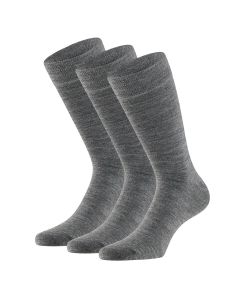 Apollo Merinowollen Sokken 3-pack Medium Grey Melange