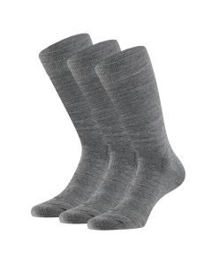 Apollo Merinowollen Sokken Badstof Zool 3-pack Medium Grey Melange