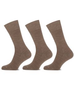 Basset Merinowollen Sokken Casual 3-pack Beige