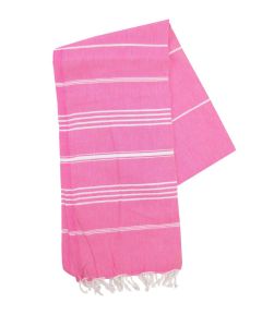 The One Towelling Hamamdoek Magenta/Wit