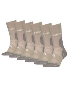 HEAD Wandelsokken All Climates Hiking Crew 6-pack Taupe