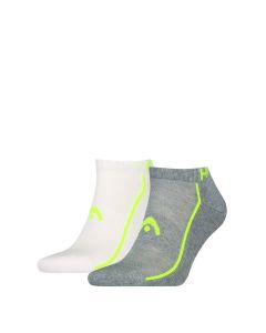 HEAD Sneakersokken Performance 2-pack Grey Melange / Wit
