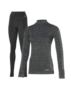 Heatkeeper Thermoset Dames Premium - Thermoshirt + Thermo Legging - Zwart Melange