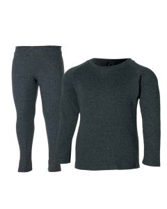 Heatkeeper Thermoset Kinderen Comfort - Thermoshirt + Thermo Legging - Antraciet Melange