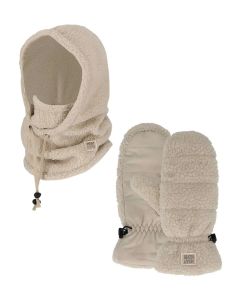 Heatkeeper Dames Winter Set - Balaclava + Wanten - Teddy - Off White