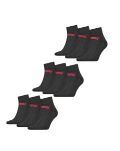 Levi's Quarter Sokken 9-pack Batwing Logo Antraciet