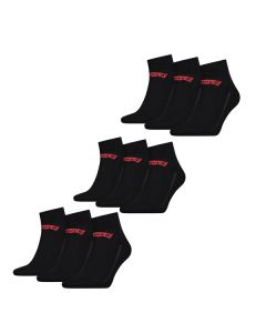 Levi's Quarter Sokken 9-pack Batwing Logo Zwart