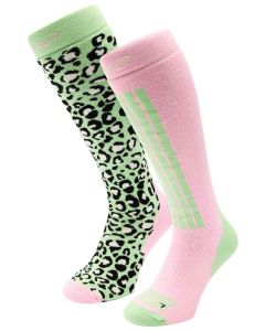 Poederbaas Skisokken Dames 2-pack Avocado
