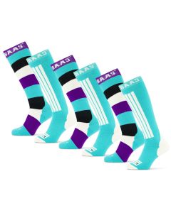Poederbaas Skisokken 6-pack Striped Mint