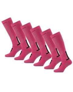 Poederbaas Skisokken 6-pack Pink