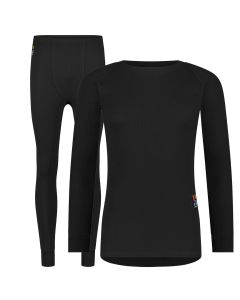 Poederbaas Thermoset Heren Pro- Thermoshirt + Thermolegging - Zwart