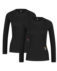 Poederbaas Thermoshirt Dames 2-pack Pro Zwart