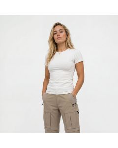 Poederbaas Outdoor T-Shirt Dames SOLX Merinowol Off White