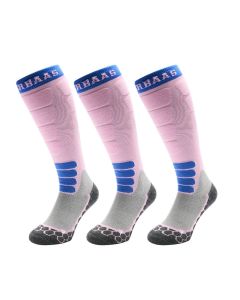 Poederbaas Skisokken Dames Merinowol Pro 3-pack Powder Rose