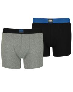 Puma Boys Boxershorts Placed Logo Blue Combo 2-Pack voortkant