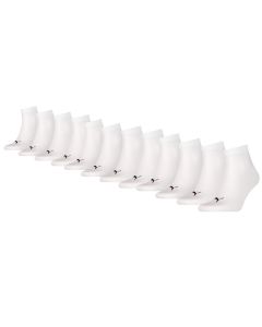 Puma Quarter Sokken Plain 12-pack Wit