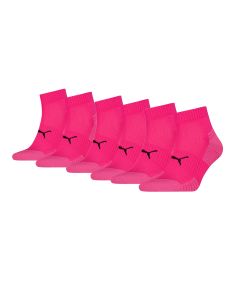 Puma Sport Cushioned Quartersokken 6-pack Roze