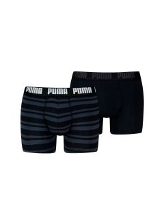 Puma Boxershorts Everyday Heritage Stripe 2-pack Black / Black