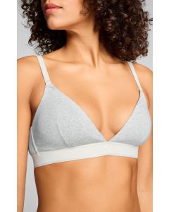 Puma Dames Sport Triangel Bralette 3D Knit Light Grey Melange